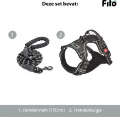 Filo Anti Trek Hondentuig Maat XL Met Hondenriem - Y Tuig Hond Verstelbaar - Hondenharnas Met Hondenlijn - Honden Tuigje - Leiband Hond - Hondentuigje - Extra Large - Riem -Huisdierbenodigdheden Korting 1200x1170 7