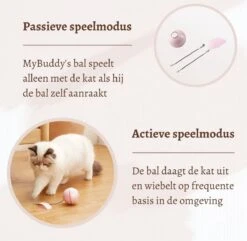 MyBuddy - Interactieve Zelf Rollende Bal - Kattenspeeltjes - Kattenspeelgoed - Bal Voor Katten - LED Lights - Speelgoed - USB - Roze -Huisdierbenodigdheden Korting 1200x1171 18