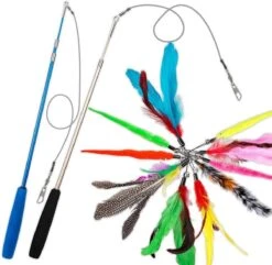 Merkloos 2 Kattenhengels Met 10 Speeltjes – Bewegende Kattenspeeltjes Met Veren En Belletjes – Interactieve Kattenspeelgoed Voor Kittens – Cat Toys -Huisdierbenodigdheden Korting 1200x1172 15