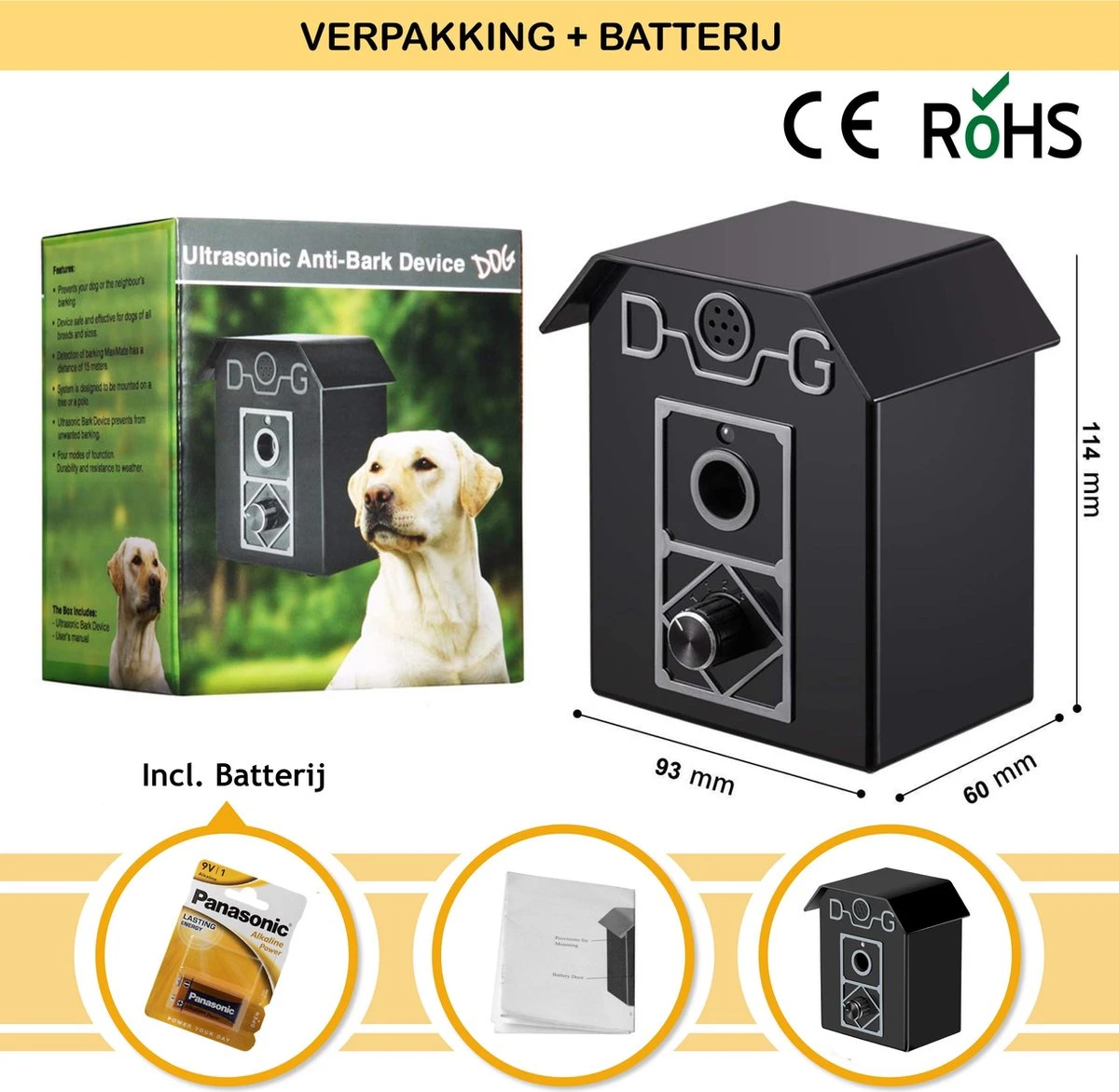 Merkloos Barky® Anti Blaf Apparaat Honden Ultrasoon Hondentrainer Incl Batterij - Anti Blafband Alternatief Veilig & Diervriendelijk - Dog Anti Bark Control 7 Merkloos Barky® Anti Blaf Apparaat Honden Ultrasoon Hondentrainer Incl Batterij - Anti Blafband Alternatief Veilig & Diervriendelijk - Dog Anti Bark Control - Image 5