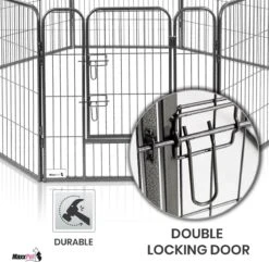MaxxPet Puppyren - Hondenbench - Hondenren- Puppyren Met 8 Kennelpanelen - Staal -80 X 80 Cm Ø 210 Cm -Huisdierbenodigdheden Korting 1200x1172 6