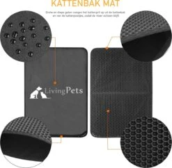 Lavida Home - Kattenbakmat - Grit Opvanger - 45 X 60 Cm - Dubbele Laag & Waterdicht - Katten Mat - Katten Mat Met Opvangruimte Voor Grit - Katten Mat - Kat Benodigdheden - Kitten - Gritmat Voor Poes - Grijs -Huisdierbenodigdheden Korting 1200x1174 27