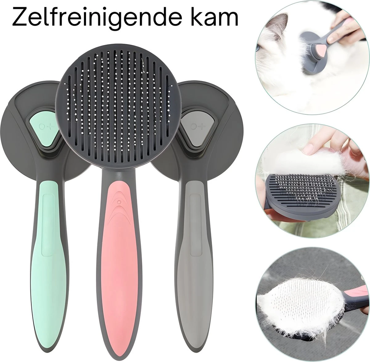 Pakeway T9 - Kattenborstel - Zelfreinigende Kattenkam - Roze - Massageborstel - 19,3 Cm 4 Pakeway T9 - Kattenborstel - Zelfreinigende Kattenkam - Roze - Massageborstel - 19,3 Cm - Image 2