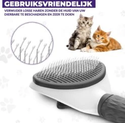 Kattenborstel - Hondenborstel - Pluizenverwijderaar - Haarverwijderaar Voor Huisdieren - Hondenkam - Kattenkam - Huisdierhaar Verwijderaar - Ontpluizer - Kattenhaar & Hondenhaar Verwijderaar - Voor Langharig & Kortharig - Grijs -Huisdierbenodigdheden Korting 1200x1175 1