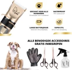 BeautyFit - 16-delig Hondentondeuse Set - Professionele Honden Trimset - Dieren Tondeuse Voor Dikke Vacht - Meest Complete Set - Inclusief 4 Opzetkammen - Hondenschaar - Mist Verstuiver - Handschoen Borstel - Nagelknipper -Huisdierbenodigdheden Korting 1200x1175 2