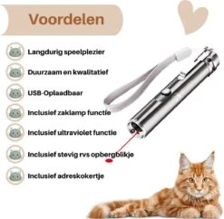 Laserpen - USB - Kattenspeeltjes - Zaklamp - Kat - Laser - Kattenspeelgoed - RVS Opbergblikje -Huisdierbenodigdheden Korting 1200x1175 22