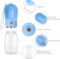 Nobleza 43B4B - Honden Waterfles - 380ml - Honden Bidon - Honden Drinkfles - Blauw -Huisdierbenodigdheden Korting 1200x1176 12