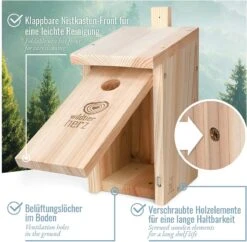 Wildtier Herz | Nestkastje Natuur Voor Pimpelmezen & Kleine Mezensoorten Van Massief Hout - Geschroefd, Onbehandeld, Weerbestendig, Vogelhuisje Voor Meesjes, Nesthulp Met 28 Mm Invlieggat -Huisdierbenodigdheden Korting 1200x1176 32