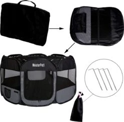 Meisterpet - XXL Opvouwbare Puppyren - 130 X 130 X 60 Cm - Met Gratis Dieren Verzorging Set T.w.v. €19.99 -Huisdierbenodigdheden Korting 1200x1177 3
