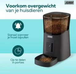 LaCardia Voerautomaat Zwart - Automatische Voerbak Voor Kat Of Hond - Verstelbare Camera - Smartphone Besturing - 6.0 L Voerautomaat - Voerdispenser -Huisdierbenodigdheden Korting 1200x1177 5