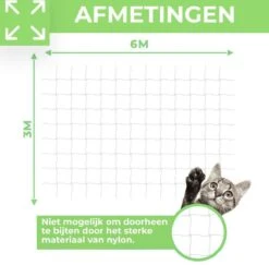 Kattennet Premium EXTRA STEVIG - 600 X 300 CM - Kattennet Voor Balkon - Zwart - Balkon Net - Makkelijk Te Monteren -Huisdierbenodigdheden Korting 1200x1180 35
