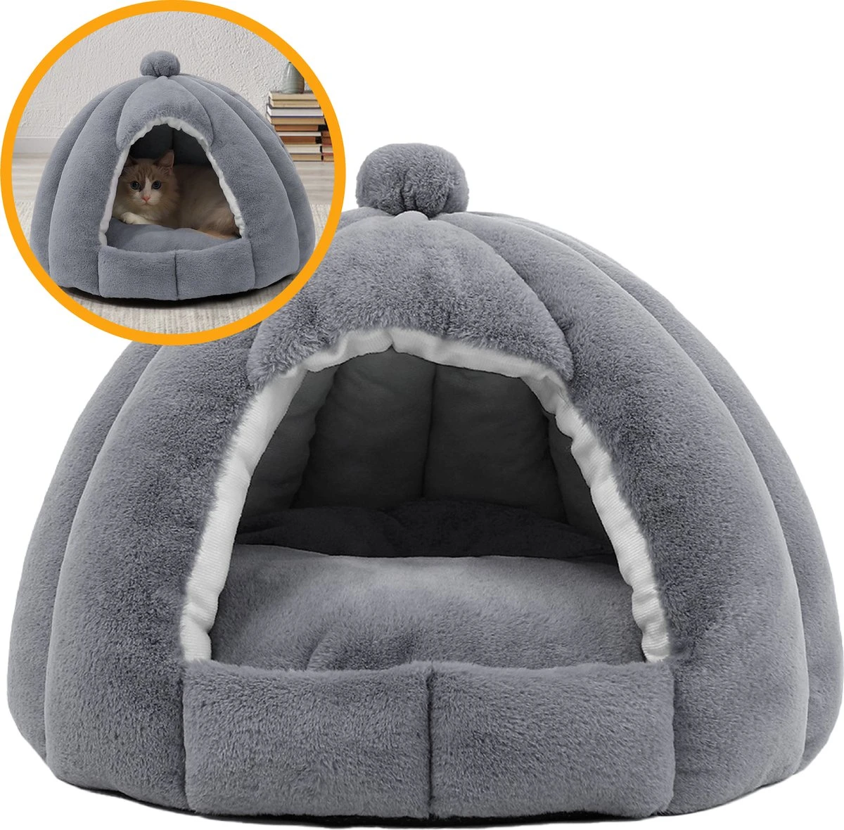 MIRO Katten Huis - Kattenhuizen - Kattenhok - Kattenmand - Dierenhuis - Extra Zacht - Grijs 3 MIRO Katten Huis - Kattenhuizen - Kattenhok - Kattenmand - Dierenhuis - Extra Zacht - Grijs