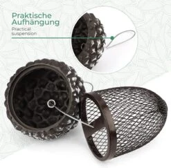 WILDLIFE FRIEND I Vogelvoederhuisje Voor Pinda's - Voederstation Eikel - Pindavoederhuisje Van Roestvrij Metaal, Vogelvoederhuisje Om Op Te Hangen - Voedersilo Eikelvorm Voor Wilde Vogels. -Huisdierbenodigdheden Korting 1200x1180 41