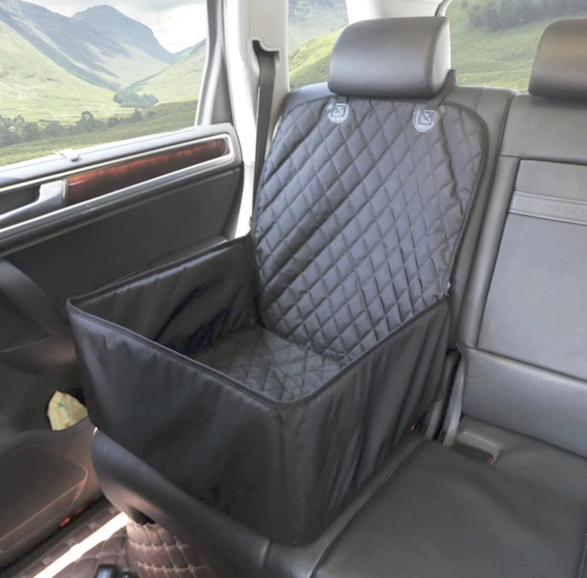 Handyworld - Hondenzit - Stijlvolle Bench Auto - Hond - Handig - Draagbaar - Zwart 3 Handyworld - Hondenzit - Stijlvolle Bench Auto - Hond - Handig - Draagbaar - Zwart