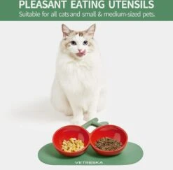 VETRESKA Kattenvoerbak Antislip Voerbakken Voor Voer En Water, Keramische Kantelbare Voerbakken Voor Katten Bescherm De Ruggengraat Van De Kat Anti-braken, Brede Voerbakken Voor Puppy's Ondiepe Kattenbak Voor Honden -Huisdierbenodigdheden Korting 1200x1181 9