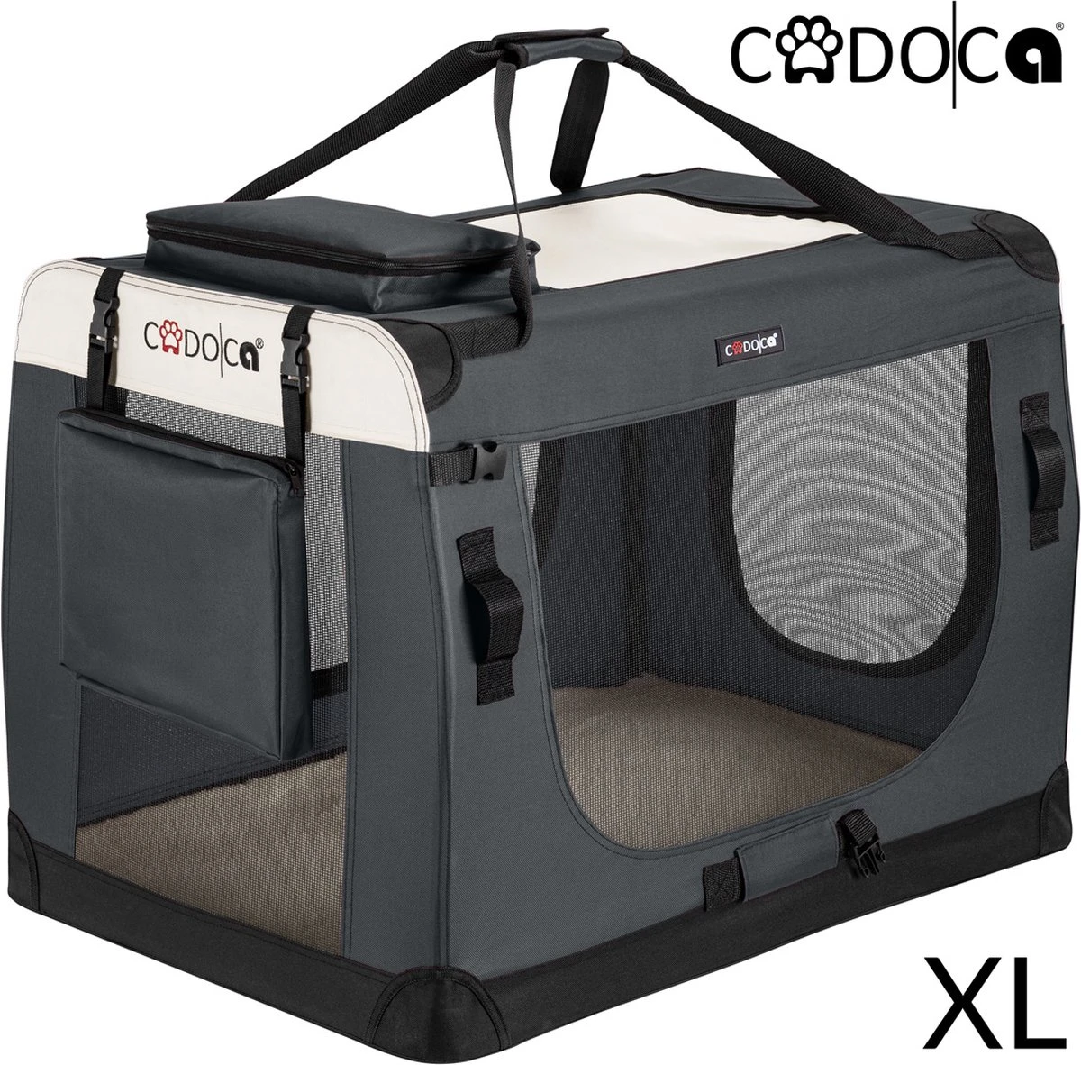 Cadoca Honden & Katten Reismand XL - 81x56x58cm - Antraciet 3 Cadoca Honden & Katten Reismand XL - 81x56x58cm - Antraciet
