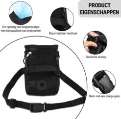 Merkloos Honden Beloningtasje + Tonova Pen - Poepzakjes Tas - Beloningszakje - Heuptas - Poepzakjes Dispenser - Verstelbare Riem - Hondenpoep Zakje - Beloningstasje - Snacktasje - Zwart -Huisdierbenodigdheden Korting 1200x1183 11