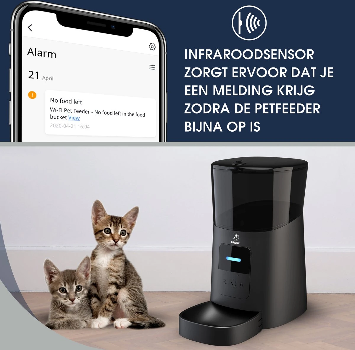 Pawsy® AR1 - Automatische Voerbak – Automatische Voederbak Kat - Kattenvoerautomaat - Voerdispenser - Zwart - 6L - Smart App – Instelbaar Voedingsschema Voor Huisdier – GRATIS Opscheplepel 6 Pawsy® AR1 - Automatische Voerbak – Automatische Voederbak Kat - Kattenvoerautomaat - Voerdispenser - Zwart - 6L - Smart App – Instelbaar Voedingsschema Voor Huisdier – GRATIS Opscheplepel - Image 4