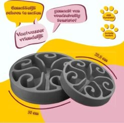 Eat Slow Live Longer Original Voerbak – Anti-schrok Voerbak – Slow Feeder Voor Honden – Anti-slip – Grijs – Ø20,5 Cm - Small/Medium – Geschikt Voor Kleine En Middelgrote Honden -Huisdierbenodigdheden Korting 1200x1183 6