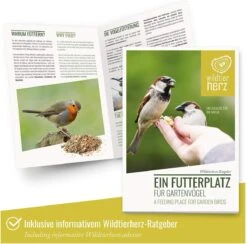 Wildtier Herz I 38cm Vogelvoederhuisje Voor Distelvink & Sijs - Van Roestvrij Metaal, Vogelvoederhuisje, Vogelvoederstation, Silo Voor Wilde Vogels, Zwart -Huisdierbenodigdheden Korting 1200x1185 25