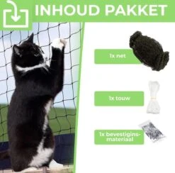 Kattennet Premium EXTRA STEVIG - 600 X 300 CM - Kattennet Voor Balkon - Zwart - Balkon Net - Makkelijk Te Monteren -Huisdierbenodigdheden Korting 1200x1186 25