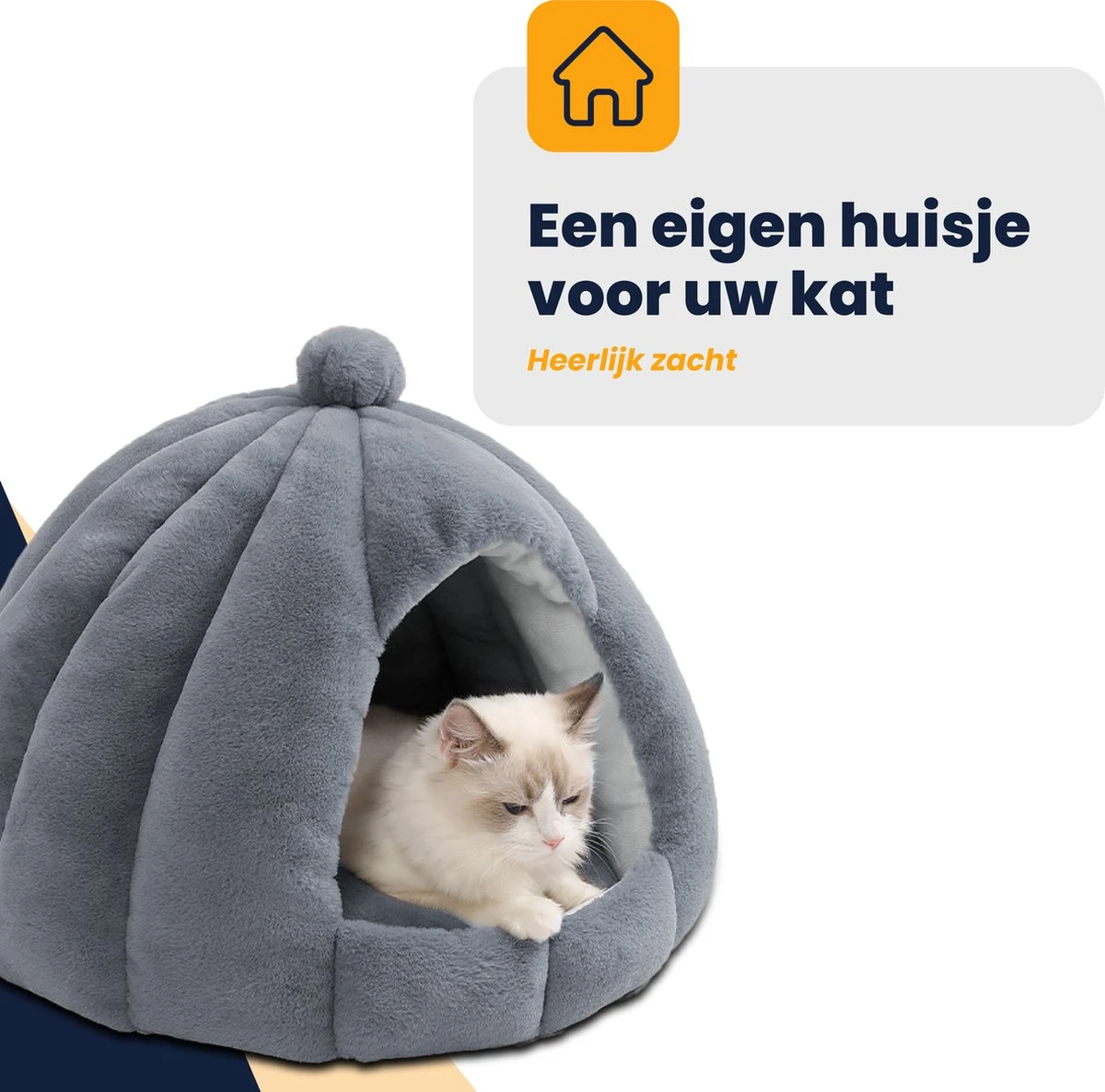 MIRO Katten Huis - Kattenhuizen - Kattenhok - Kattenmand - Dierenhuis - Extra Zacht - Grijs 7 MIRO Katten Huis - Kattenhuizen - Kattenhok - Kattenmand - Dierenhuis - Extra Zacht - Grijs - Image 5