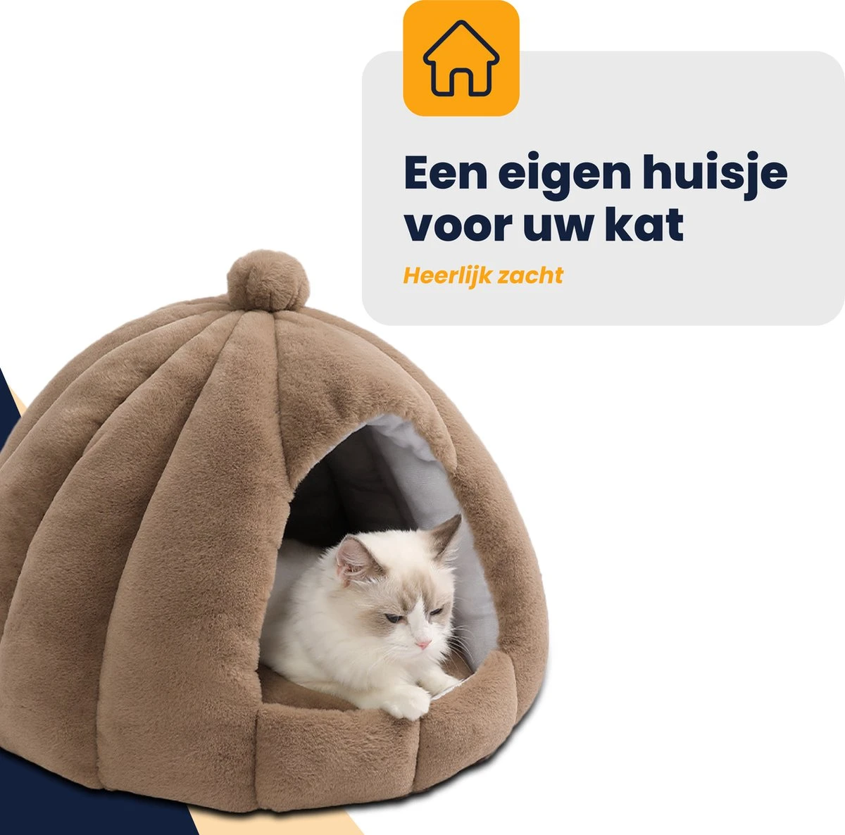 MIRO Katten Huis - Kattenhuizen - Kattenhok - Kattenmand - Dierenhuis - Extra Zacht - Bruin 10 MIRO Katten Huis - Kattenhuizen - Kattenhok - Kattenmand - Dierenhuis - Extra Zacht - Bruin - Image 8