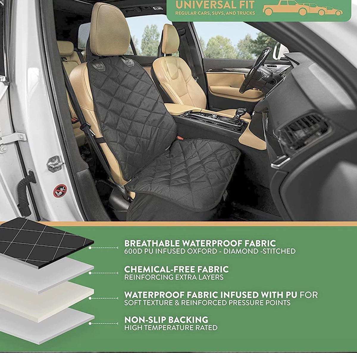 Handyworld - Hondenzit - Stijlvolle Bench Auto - Hond - Handig - Draagbaar - Zwart 6 Handyworld - Hondenzit - Stijlvolle Bench Auto - Hond - Handig - Draagbaar - Zwart - Image 4