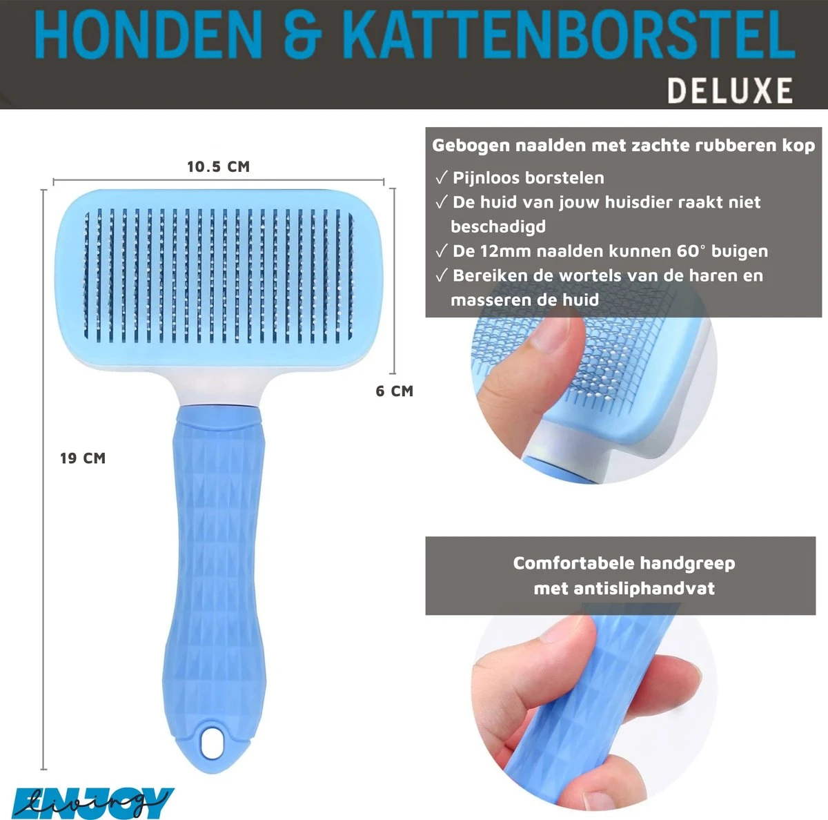Professionele Kattenborstel/Hondenborstel + BONUS - Bovenvacht | Ondervacht - Langharige | Kortharige - Haarverwijderaar Voor Huisdieren - Kattenkam - Hondenkam 5 Professionele Kattenborstel/Hondenborstel + BONUS - Bovenvacht | Ondervacht - Langharige | Kortharige - Haarverwijderaar Voor Huisdieren - Kattenkam - Hondenkam - Image 3