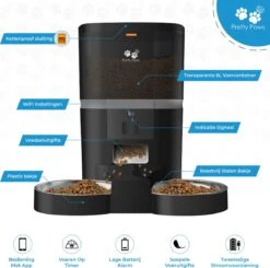 Pretty Paws QQ003 - Wifi Voermachine - Dubbele Voerbakjes - Zwart - Kat - 6L -Huisdierbenodigdheden Korting 1200x1188 27
