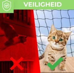 Kattennet Premium EXTRA STEVIG - 600 X 300 CM - Kattennet Voor Balkon - Zwart - Balkon Net - Makkelijk Te Monteren -Huisdierbenodigdheden Korting 1200x1188 30