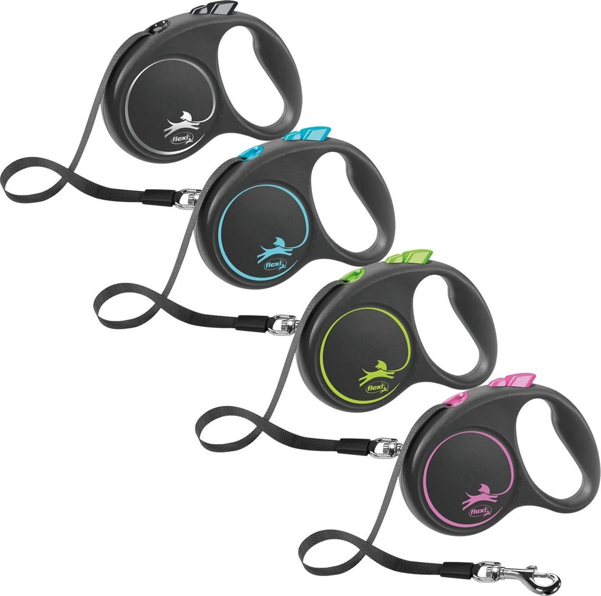 Flexi Rollijn Design - Zwart / Blauw - L 5 Flexi Rollijn Design - Zwart / Blauw - L - Image 3