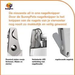 SunnyPets - Professionele Dieren Nagelknipper - Wit - Met LED En Vijl - Hond - Kat - Geschikt Voor Alle - Nageltang -Huisdierbenodigdheden Korting 1200x1190 10
