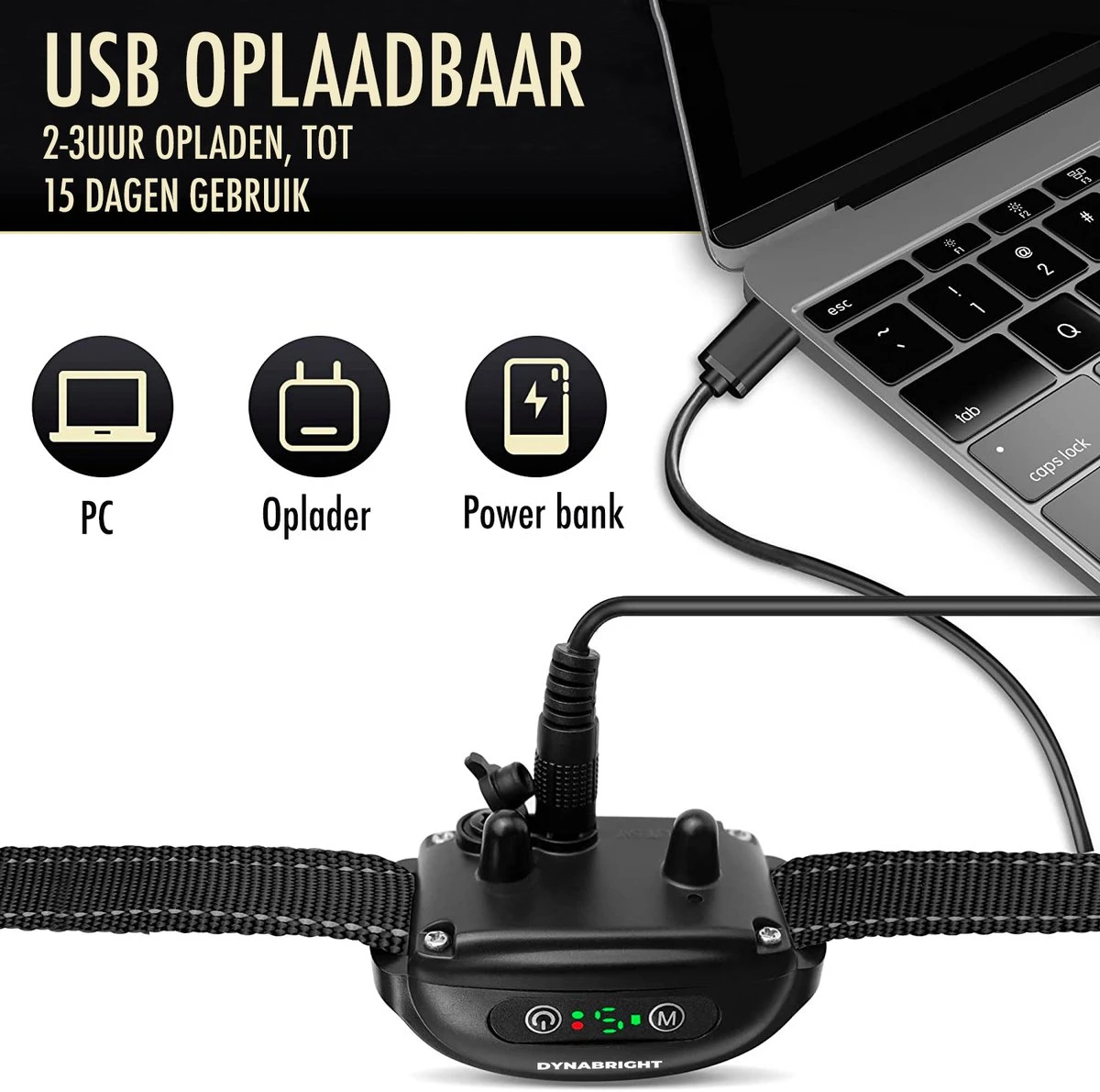 DynaBright Anti Blafband Voor Honden - 3-70KG - Diervriendelijk - Zonder Schok - Vibratie En Audio - Anti Blaf Band 6 DynaBright Anti Blafband Voor Honden - 3-70KG - Diervriendelijk - Zonder Schok - Vibratie En Audio - Anti Blaf Band - Image 4