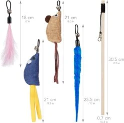 PRETTY KITTY Cat Toy Set Vegan: Grote 15-delige Kattenspeelset Met Kattenhengel, Nepveren En Kattenkruid Speelgoed Kat -Huisdierbenodigdheden Korting 1200x1191 30