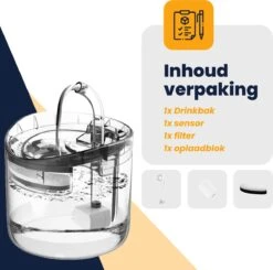 MIRO Luxe Drinkfontein - Drinkbak - Katten & Honden - Plug & Play - Zeer Stil - Met Sensor - 1.8 Liter Inhoud - + Extra Filter - Nederlandse Handleiding -Huisdierbenodigdheden Korting 1200x1192 5