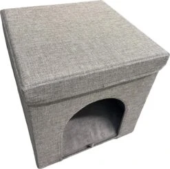 Adori Kattenhuis Met Poef Moon - Kattenmand - 36.5x36.5x36.5 Cm Grijs