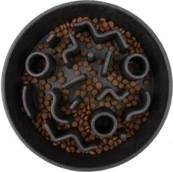 District 70 BAMBOO Slowfeeder - Stijlvolle Anti-schrok Voerbak Voor Honden - Kleur: Donkergrijs, Maat: Large Ø28 Cm (2500 ML) -Huisdierbenodigdheden Korting 1200x1194 7