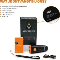 Vulpes Pets® Ultrasone Anti Blaf Apparaat – 3-in-1 Anti Blaf Apparaat Pro - Diervriendelijk & Zonder Schok - Alternatief Anti Blafband - Voor Kleine & Grote Honden - Audio - Flashlight - USB-Oplaadbaar -Huisdierbenodigdheden Korting 1200x1195 17