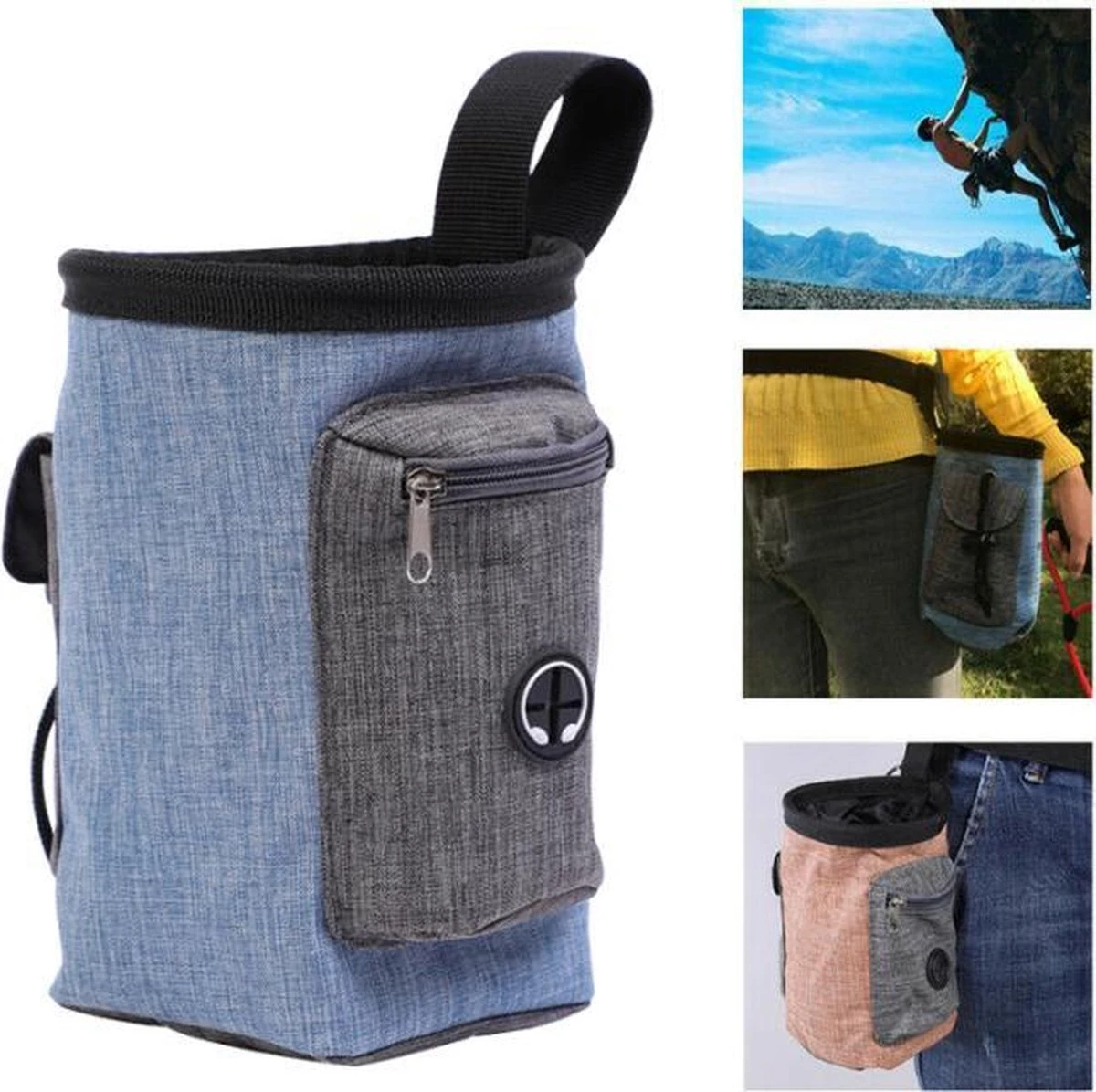 Honden Beloningstasje - Honden Beloningszakje - Treat Pouch - Honden Puppy Training - Poepzakjes Houder - Puppy Benodigdheden - Honden Snacktasje - Blauw 17x15cm 3 Honden Beloningstasje - Honden Beloningszakje - Treat Pouch - Honden Puppy Training - Poepzakjes Houder - Puppy Benodigdheden - Honden Snacktasje - Blauw 17x15cm