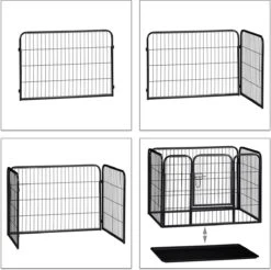 MaxxPet Puppyren - Hondenbench - Puppykennel - Hondenren - 125 X 78 X 80 Cm - Zwart -Huisdierbenodigdheden Korting 1200x1197 14