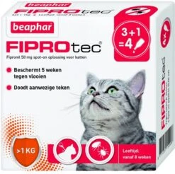 Beaphar Fiprotec Kat - Vlooienbestrijding - >1 Kg - 4 Pipetten -Huisdierbenodigdheden Korting 1200x1197 33