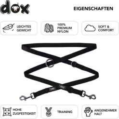 DDOXX Hondenriem Air Mesh, 3-voudig Verstelbaar, 2m | Voor Kleine & Grote Honden | Dubbele Riem Twee Honden Kat Puppy | Tug Leash Large | Lead Leash Small | Walking Leash Puppy Leash | Zwart, M -Huisdierbenodigdheden Korting 1200x1198 2
