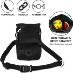 Merkloos Honden Beloningtasje + Tonova Pen - Poepzakjes Tas - Beloningszakje - Heuptas - Poepzakjes Dispenser - Verstelbare Riem - Hondenpoep Zakje - Beloningstasje - Snacktasje - Zwart -Huisdierbenodigdheden Korting 1200x1198 48