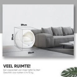 Petree Dome- Zelfreinigende Kattenbak - Automatisch - Katten - Anti-geur - 60 X 35 X 60 Cm -Huisdierbenodigdheden Korting 1200x1198 58