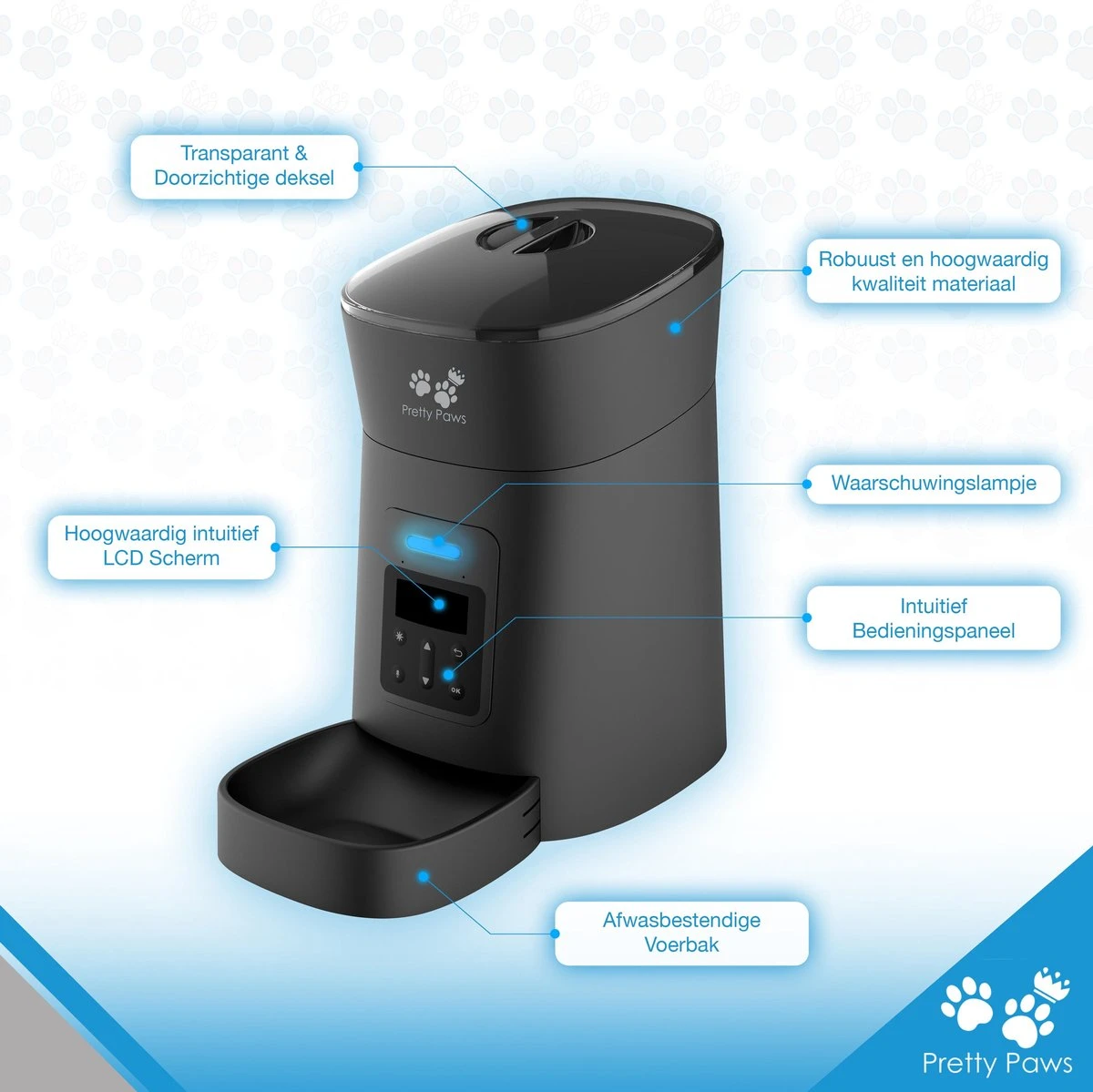 Pretty Paws PP002 Professionele Automatische Voerbak - Instelbaar Voedingsschema - Voerautomaat - Voerbak Kat Automatisch 4 Pretty Paws PP002 Professionele Automatische Voerbak - Instelbaar Voedingsschema - Voerautomaat - Voerbak Kat Automatisch - Image 2