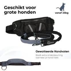 Canicross Looplijn Hond Met Heupriem Voor Hardlopen - Elastische Handsfree Hondenriem - Honden Trainingslijn - 150/200cm - Grijs -Huisdierbenodigdheden Korting 1200x1200 100