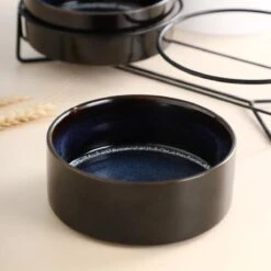 GIZMO Voerbak Kat Dubbel - Zwart/Blauw - 2 Keramische Drink- & Voerbakken Met Standaard - Drinkbak / Voerbak Kat - 13 Cm - 400ML -Huisdierbenodigdheden Korting 1200x1200 1000