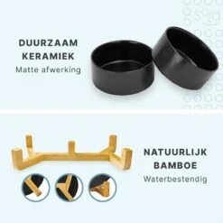 Voerbak Hond - Drinkbak - Met Standaard - 2x 800 Ml - Maat M - Zwart -Huisdierbenodigdheden Korting 1200x1200 1003