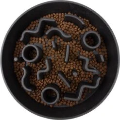 District 70 BAMBOO Slowfeeder - Stijlvolle Anti-schrok Voerbak Voor Honden - Kleur: Donkergrijs, Maat: Large Ø28 Cm (2500 ML) -Huisdierbenodigdheden Korting 1200x1200 1014